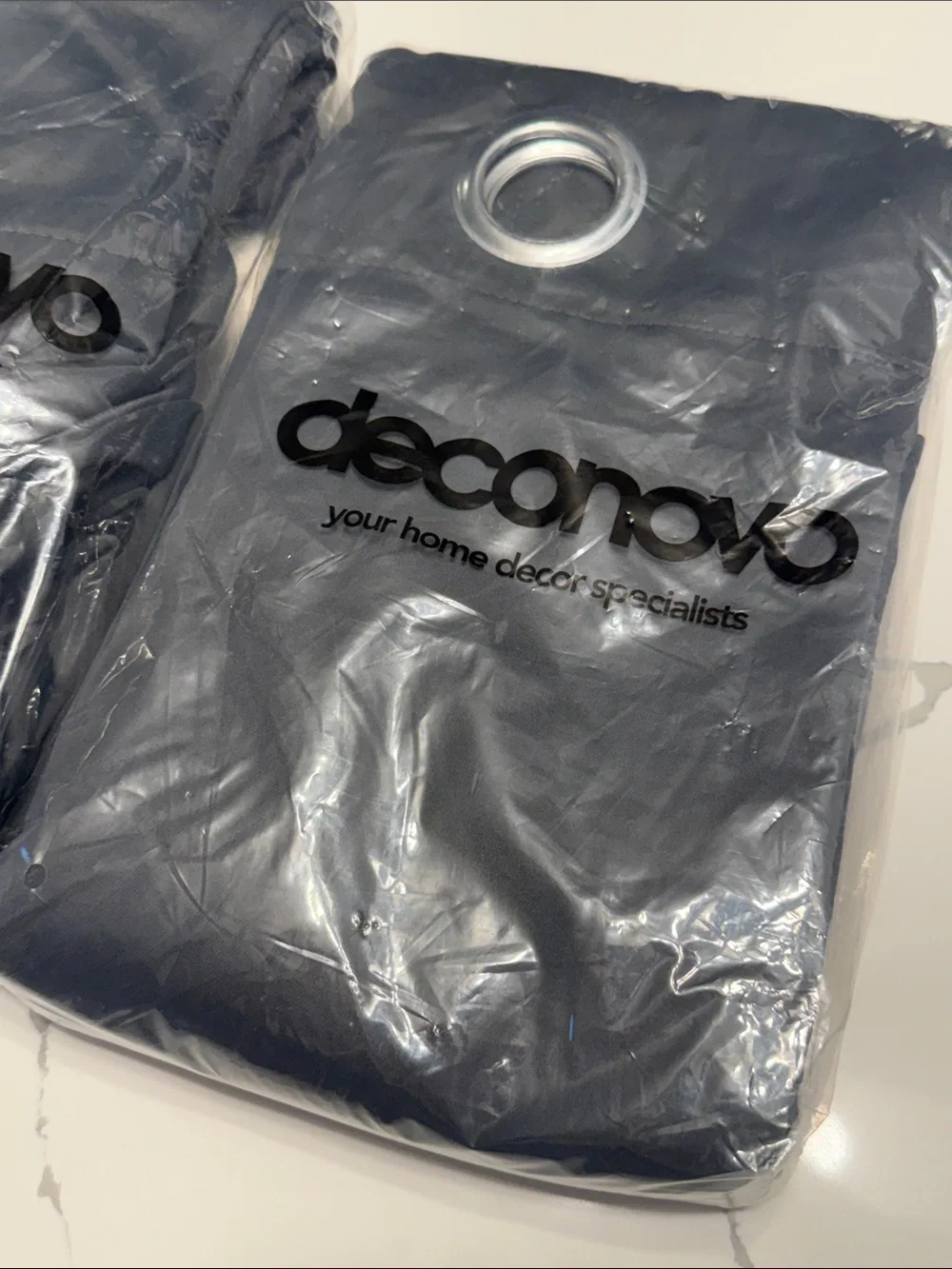 Deconovo Set of 2 Dark Grey Grommet Top Curtains 42” x 45” NEW